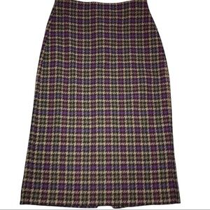Vintage 100% Wool Tartan Plaid Pencil Skirt Size 4